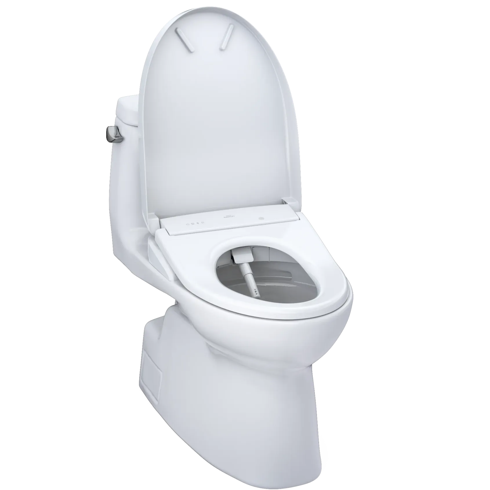TOTO WASHLET+ Carlyle II One-Piece Elongated 1.28 GPF Toilet with Auto Flush WASHLET+ S7A Contemporary Bidet Seat, Cotton White, Vitreous China|Plastic, MW6144736CEFGA#01