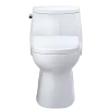 TOTO WASHLET+ Carlyle II One-Piece Elongated 1.28 GPF Toilet with Auto Flush WASHLET+ S7 Contemporary Bidet Seat, Cotton White, Vitreous China|Plastic, MW6144726CEFGA#01