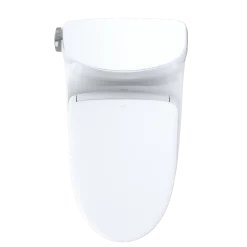 TOTO WASHLET+ Carlyle II One-Piece Elongated 1.28 GPF Toilet and WASHLET+ S7 Contemporary Bidet Seat, Cotton White, Vitreous China|Plastic, MW6144726CEFG#01
