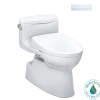 TOTO WASHLET+ Carolina II One-Piece Elongated 1.28 GPF Toilet and WASHLET+ S7 Contemporary Bidet Seat, Cotton White, Vitreous China|Plastic, MW6444736CEFG#01