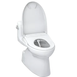 TOTO WASHLET+ Carolina II One-Piece Elongated 1.28 GPF Toilet and WASHLET+ S7 Contemporary Bidet Seat, Cotton White, Vitreous China|Plastic, MW6444736CEFG#01