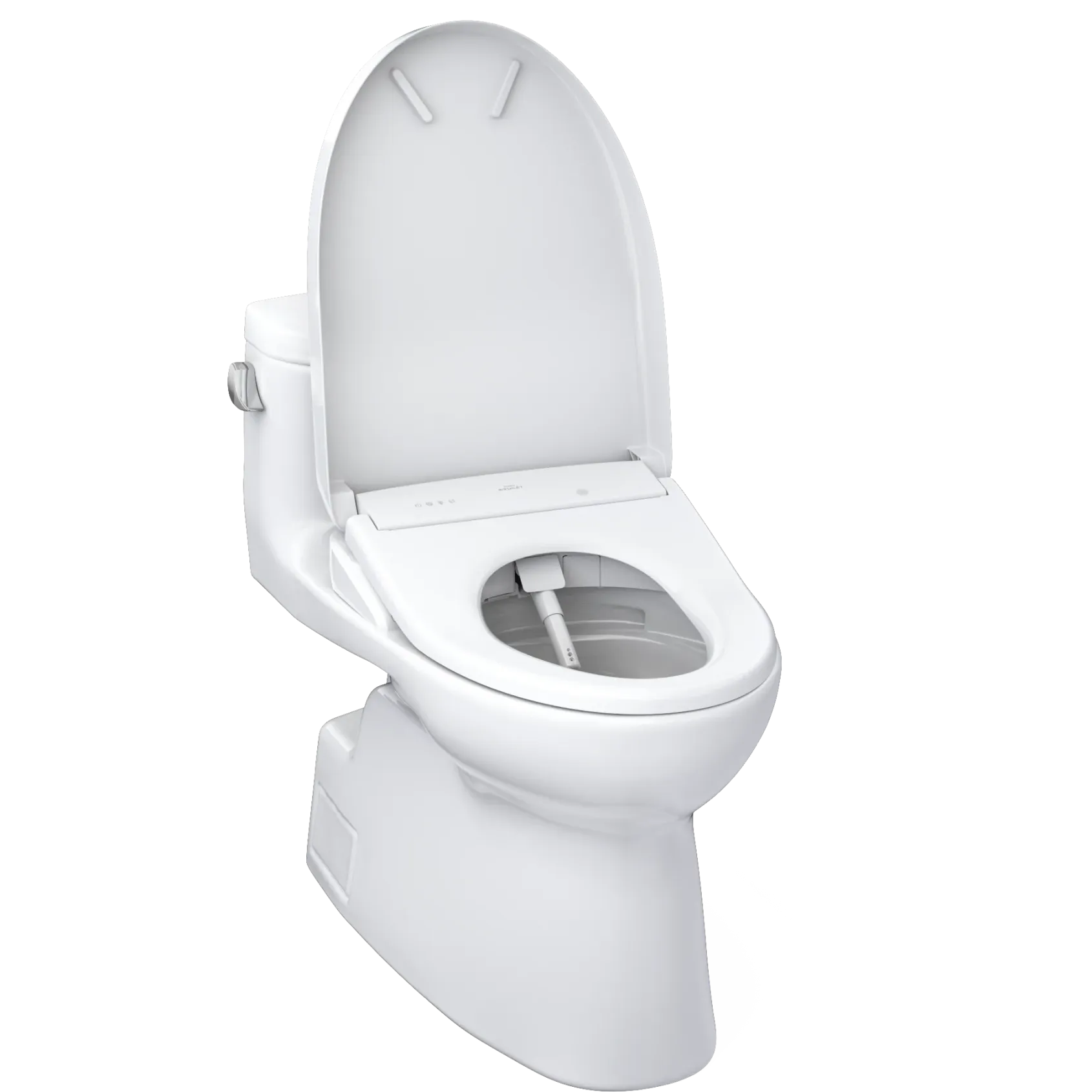 TOTO WASHLET+ Carolina II One-Piece Elongated 1.28 GPF Toilet and WASHLET+ S7 Contemporary Bidet Seat, Cotton White, Vitreous China|Plastic, MW6444736CEFG#01