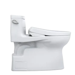TOTO WASHLET+ Carolina II One-Piece Elongated 1.28 GPF Toilet and WASHLET+ S7 Contemporary Bidet Seat, Cotton White, Vitreous China|Plastic, MW6444736CEFG#01