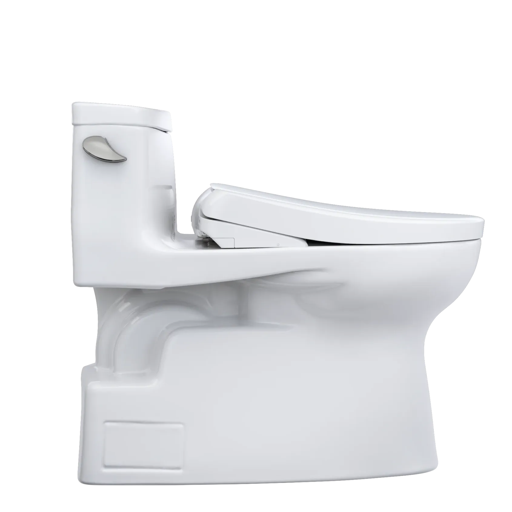 TOTO WASHLET+ Carolina II One-Piece Elongated 1.28 GPF Toilet and WASHLET+ S7 Contemporary Bidet Seat, Cotton White, Vitreous China|Plastic, MW6444736CEFG#01