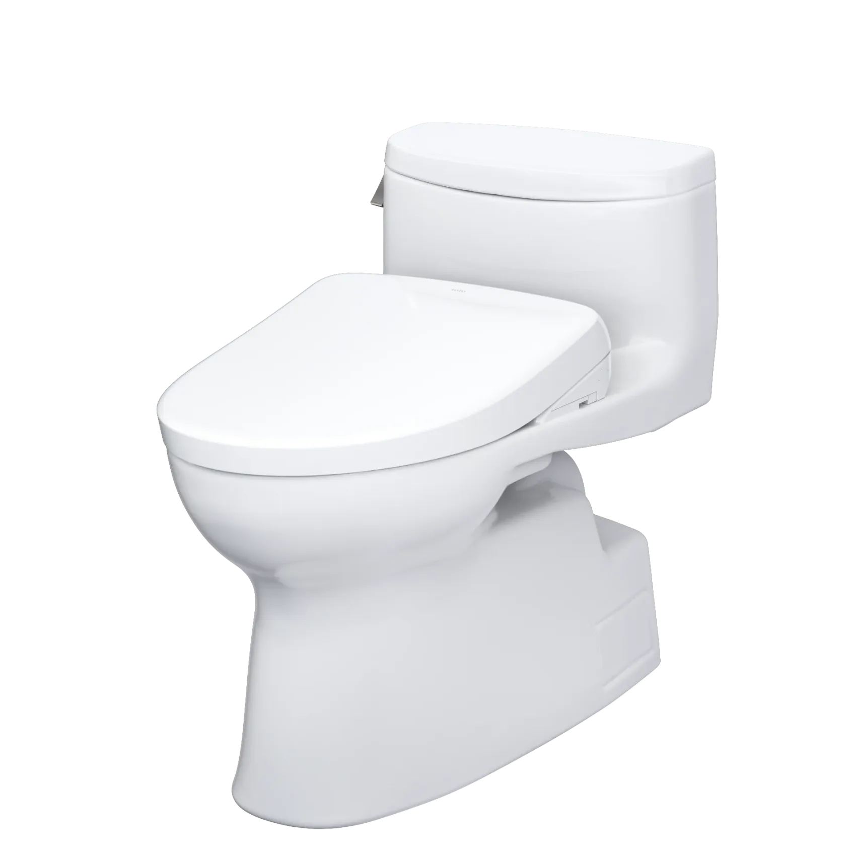 TOTO WASHLET+ Carolina II One-Piece Elongated 1.28 GPF Toilet and WASHLET+ S7 Contemporary Bidet Seat, Cotton White, Vitreous China|Plastic, MW6444736CEFG#01