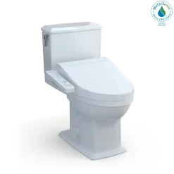 TOTO WASHLET+ Connelly Two-Piece Elongated Dual Flush 1.28 and 0.9 GPF Toilet and WASHLET C2 Bidet Seat, Cotton White, Vitreous China|Plastic, MW4943074CEMFG#01