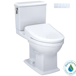 TOTO WASHLET+ Connelly Two-Piece Elongated Dual Flush 1.28 and 0.9 GPF Toilet and Classic WASHLET S7 Contemporary Bidet Seat with Auto Flush, Cotton White, Vitreous China|Plastic, MW4944724CEMFGA#01