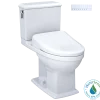 TOTO WASHLET+ Connelly Two-Piece Elongated Dual Flush 1.28 and 0.9 GPF Toilet and Classic WASHLET S7 Classic Bidet Seat, Cotton White, Vitreous China|Plastic, MW4944724CEMFG#01