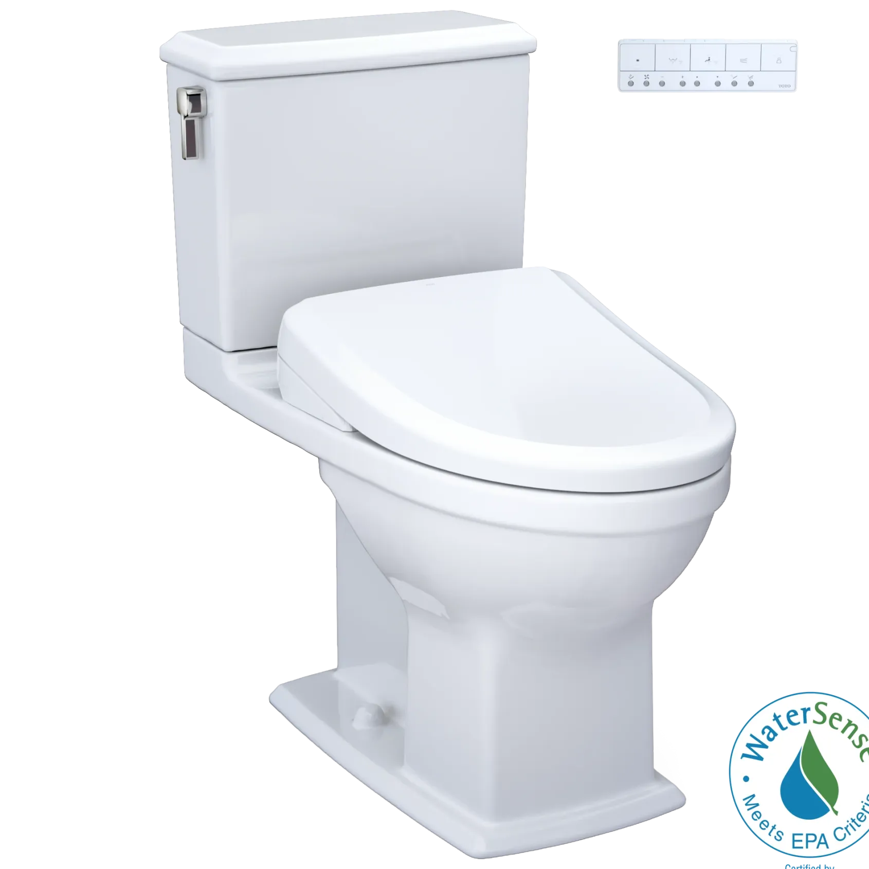 TOTO WASHLET+ Connelly Two-Piece Elongated Dual Flush 1.28 and 0.9 GPF Toilet and Classic WASHLET S7 Classic Bidet Seat, Cotton White, Vitreous China|Plastic, MW4944724CEMFG#01