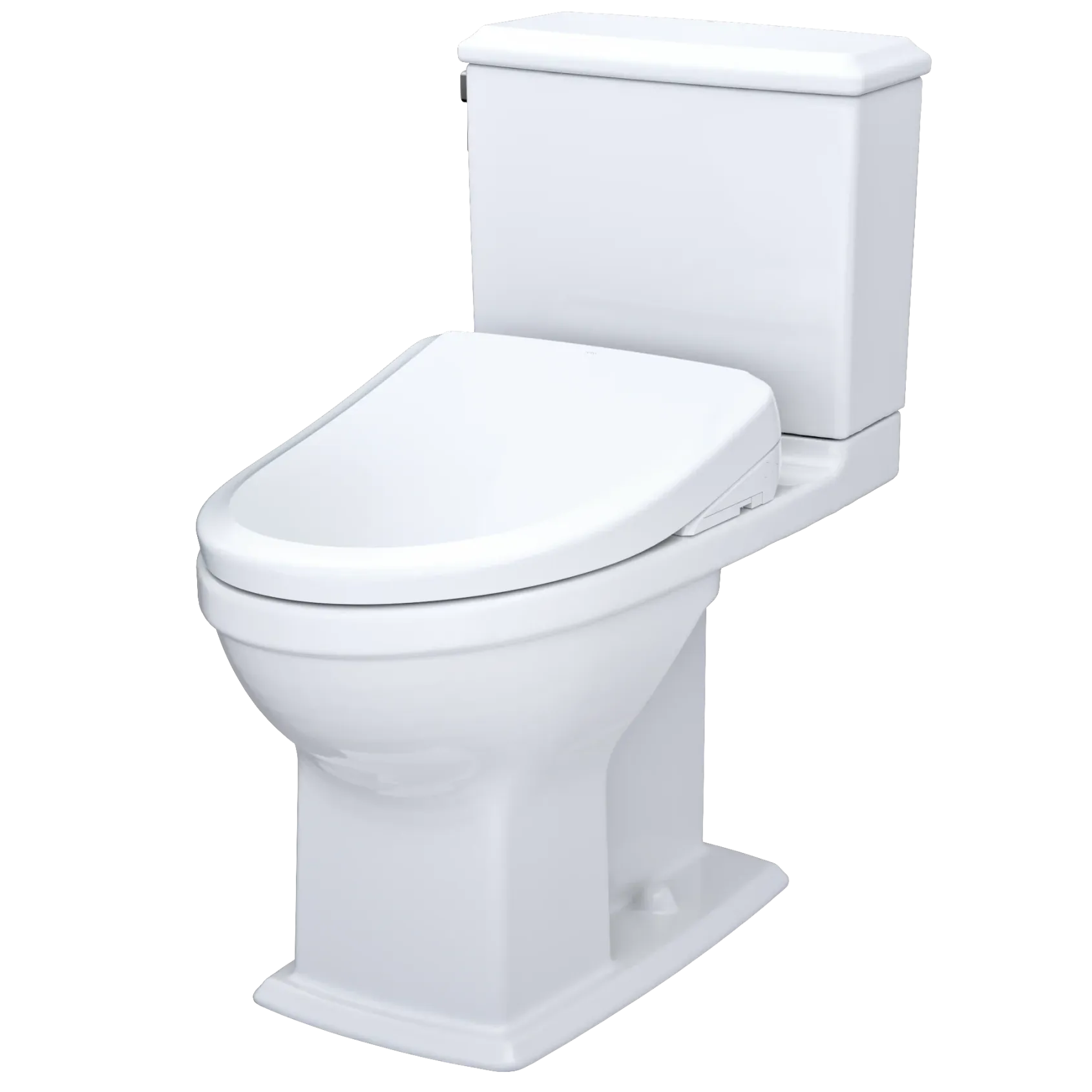 TOTO WASHLET+ Connelly Two-Piece Elongated Dual Flush 1.28 and 0.9 GPF Toilet and Classic WASHLET S7 Classic Bidet Seat, Cotton White, Vitreous China|Plastic, MW4944724CEMFG#01