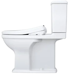 TOTO WASHLET+ Connelly Two-Piece Elongated Dual Flush 1.28 and 0.9 GPF Toilet and Classic WASHLET S7 Classic Bidet Seat, Cotton White, Vitreous China|Plastic, MW4944724CEMFG#01