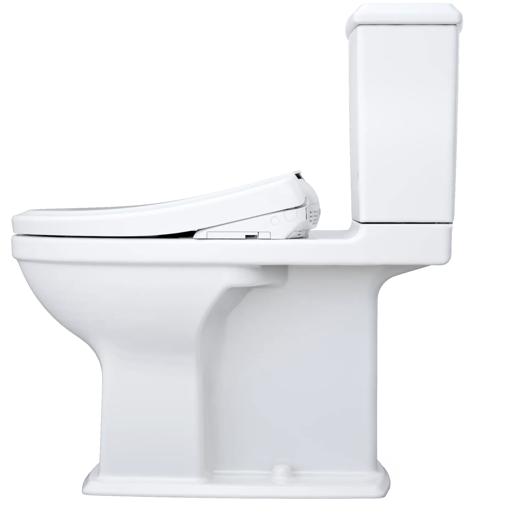 TOTO WASHLET+ Connelly Two-Piece Elongated Dual Flush 1.28 and 0.9 GPF Toilet and Classic WASHLET S7 Classic Bidet Seat, Cotton White, Vitreous China|Plastic, MW4944724CEMFG#01