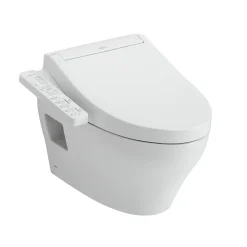 TOTO WASHLET+ EP Wall-Hung Elongated Toilet and WASHLET C2 Bidet Seat and DuoFit In-Wall 0.9 and 1.28 GPF Dual-Flush Tank System, Matte Silver, Vitreous China|Plastic, CWT4283074CMFG#MS