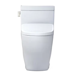 TOTO WASHLET+ Legato One-Piece Elongated 1.28 GPF Toilet with Auto Flush S7A Contemporary Bidet Seat, Cotton White, Vitreous China|Plastic, MW6244736CEFGA#01
