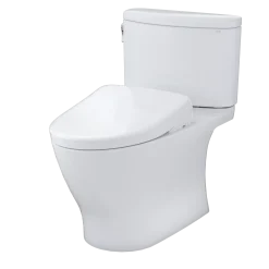 TOTO WASHLET+ Nexus 1G Two-Piece Elongated 1.0 GPF Toilet with Auto Flush S7A Contemporary Bidet Seat, Cotton White, Vitreous China|Plastic, MW4424736CUFGA#01