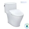 TOTO WASHLET+ Nexus One-Piece Elongated 1.28 GPF Toilet with Auto Flush S7 Contemporary Bidet Seat, Cotton White, Vitreous China|Plastic, MW6424726CEFGA#01
