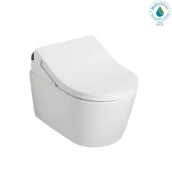 TOTO WASHLET+ RP Wall-Hung D-Shape Toilet with RX Bidet Seat and DuoFit In-Wall 1.28 and 0.9 GPF Auto Dual-Flush Tank System, Matte Silver, Vitreous China|Steel|Plastic, CWT4474047CMFGA#MS