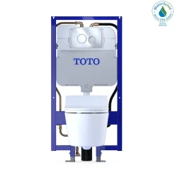TOTO WASHLET+ RP Wall-Hung D-Shape Toilet with RX Bidet Seat and DuoFit In-Wall 1.28 and 0.9 GPF Dual-Flush Tank System, Matte Silver, Vitreous China|Steel|Plastic, CWT4474047CMFG#MS