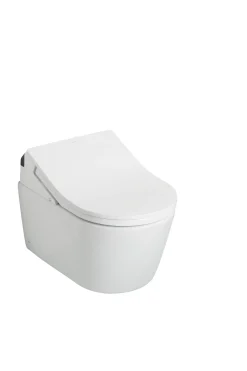 TOTO WASHLET+ RP Wall-Hung D-Shape Toilet with RX Bidet Seat and DuoFit In-Wall 1.28 and 0.9 GPF Dual-Flush Tank System, Matte Silver, Vitreous China|Steel|Plastic, CWT4474047CMFG#MS