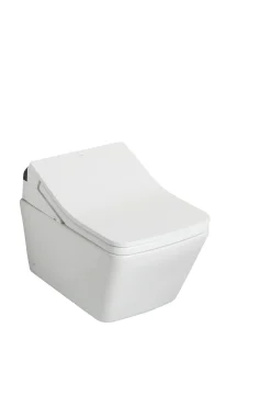 TOTO WASHLET+ SP Wall-Hung Square-Shape Toilet with SX Bidet Seat and DuoFit In-Wall 1.28 and 0.9 GPF Auto Dual-Flush Tank System, Matte Silver, Vitreous China|Steel|Plastic, CWT4494049CMFGA#MS