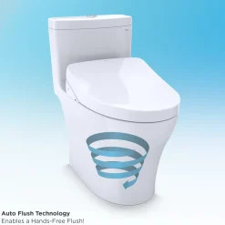 TOTO WASHLET+ SP Wall-Hung Square-Shape Toilet with SX Bidet Seat and DuoFit In-Wall 1.28 and 0.9 GPF Auto Dual-Flush Tank System, Matte Silver, Vitreous China|Steel|Plastic, CWT4494049CMFGA#MS