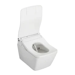TOTO WASHLET+ SP Wall-Hung Square-Shape Toilet with SW Bidet Seat and DuoFit In-Wall 1.28 and 0.9 GPF Dual-Flush Tank System, Matte Silver, Vitreous China|Plastic|Steel, Cotton White, CWT4494549CMFGA#MS