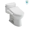 TOTO WASHLET+ Supreme II One-Piece Elongated 1.28 GPF Toilet and WASHLET+ C2 Bidet Seat, Cotton White, Vitreous China|Plastic, MW6343074CEFG#01