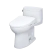 TOTO WASHLET+ Supreme II One-Piece Elongated 1.28 GPF Toilet and WASHLET+ S7A Contemporary Bidet Seat, Cotton White, Vitreous China|Plastic, MW6344736CEFG#01