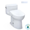TOTO WASHLET+ Supreme II One-Piece Elongated 1.28 GPF Toilet and WASHLET+ S7 Contemporary Bidet Seat, Cotton White, Vitreous China|Plastic, MW6344726CEFG#01