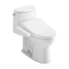 TOTO WASHLET+ UltraMax II One-Piece Elongated 1.28 GPF Toilet and WASHLET+ C2 Bidet Seat, Cotton White, Vitreous China|Plastic, MW6043074CEFG#01
