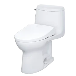 TOTO WASHLET+ UltraMax II 1G One-Piece Elongated 1.0 GPF Toilet with Auto Flush WASHLET+ S7 Contemporary Bidet Seat, Cotton White, Vitreous China|Plastic, MW6044726CUFGA#01