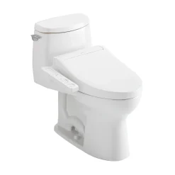 TOTO WASHLET+ UltraMax II 1G One-Piece Elongated 1.0 GPF Toilet and WASHLET+ C2 Bidet Seat, Cotton White, Vitreous China|Plastic, MW6043074CUFG#01