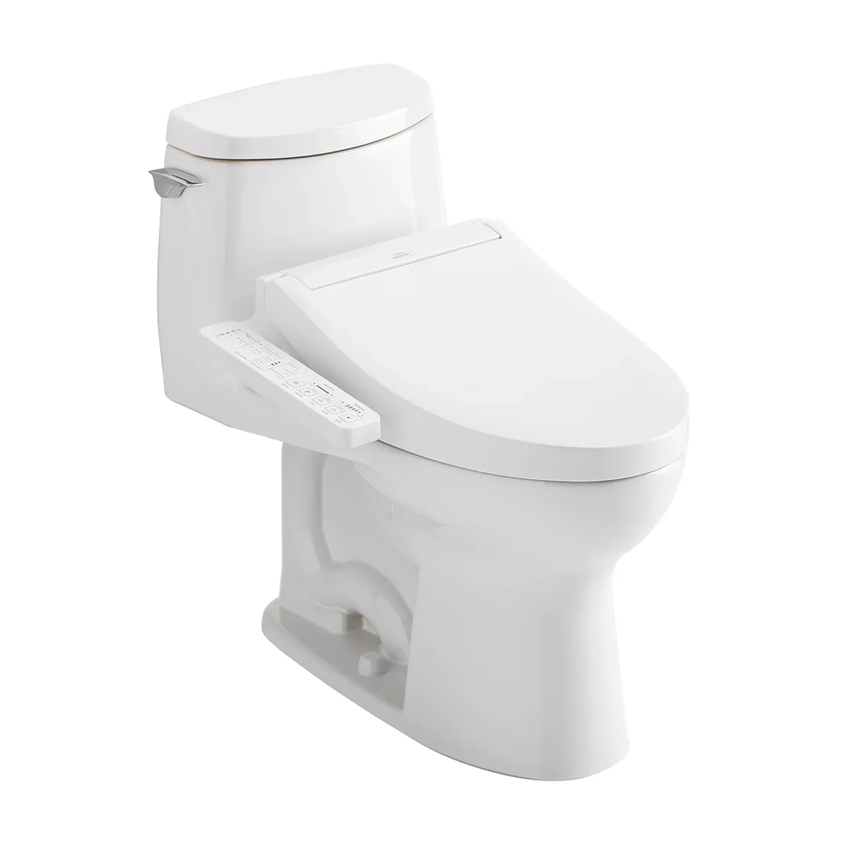 TOTO WASHLET+ UltraMax II 1G One-Piece Elongated 1.0 GPF Toilet and WASHLET+ C2 Bidet Seat, Cotton White, Vitreous China|Plastic, MW6043074CUFG#01