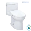 TOTO WASHLET+ UltraMax II 1G One-Piece Elongated 1.0 GPF Toilet with Auto Flush WASHLET+ S7A Contemporary Bidet Seat, Cotton White, Vitreous China|Plastic, MW6044736CUFGA#01