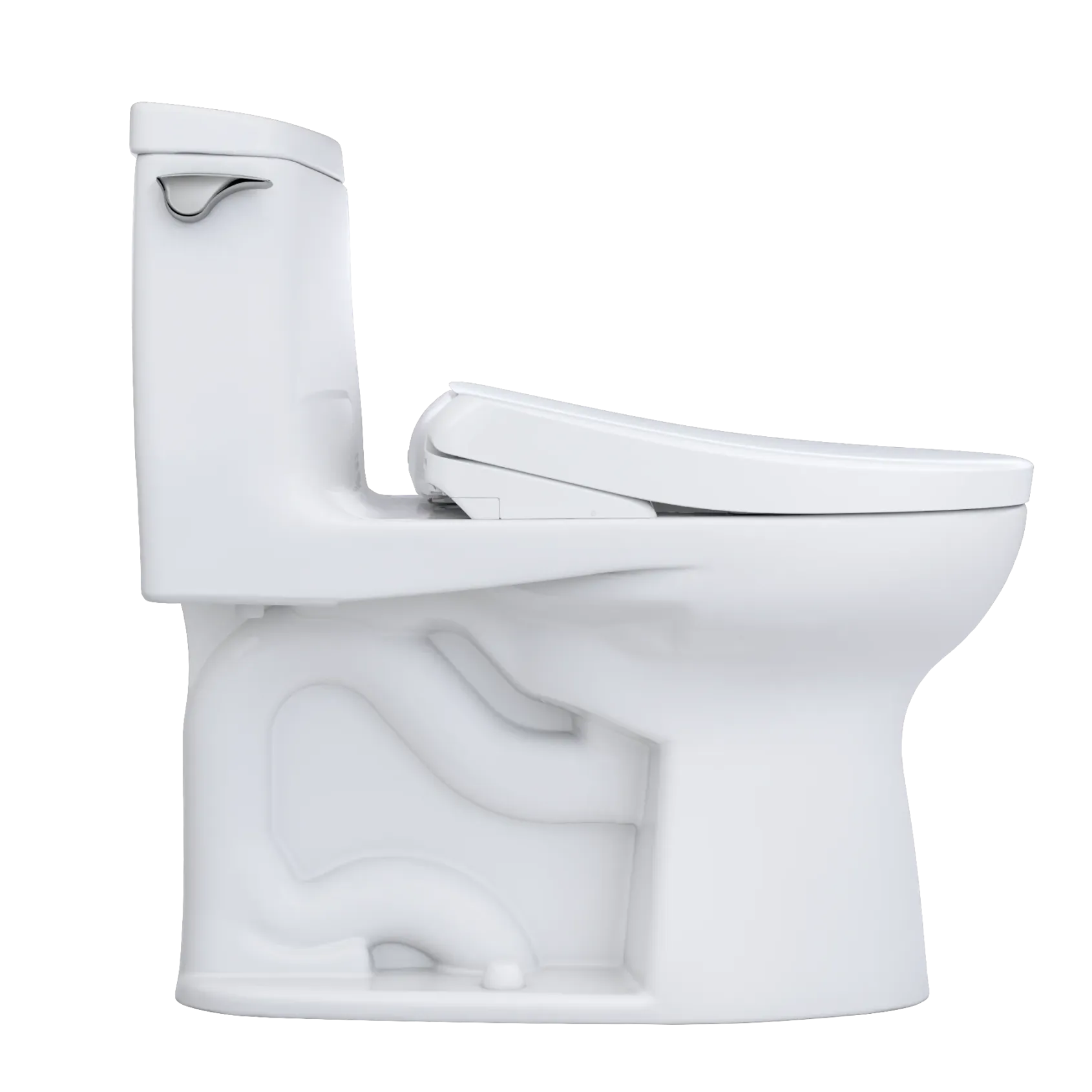 TOTO WASHLET+ UltraMax II 1G One-Piece Elongated 1.0 GPF Toilet with Auto Flush WASHLET+ S7A Contemporary Bidet Seat, Cotton White, Vitreous China|Plastic, MW6044736CUFGA#01