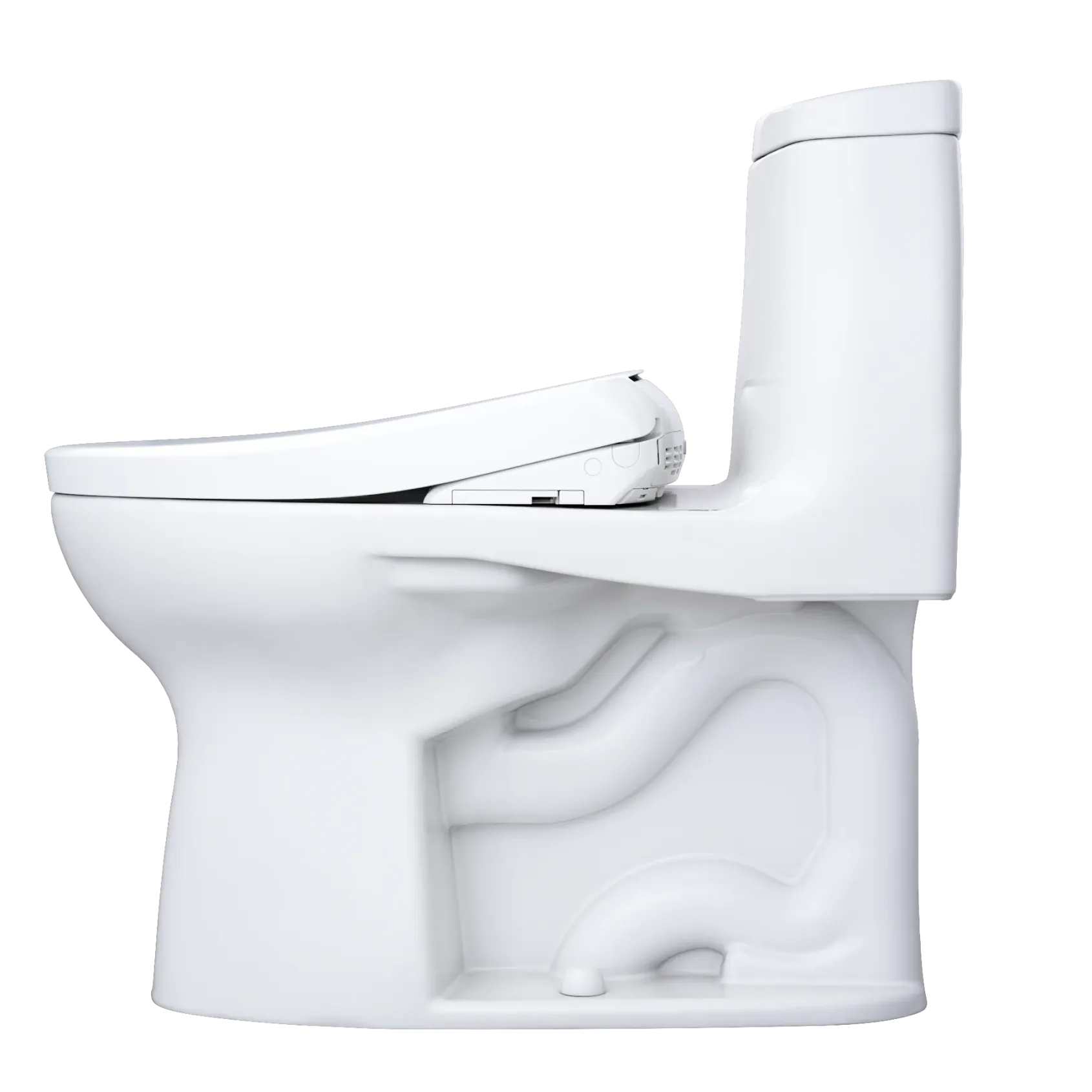 TOTO WASHLET+ UltraMax II 1G One-Piece Elongated 1.0 GPF Toilet with Auto Flush WASHLET+ S7A Contemporary Bidet Seat, Cotton White, Vitreous China|Plastic, MW6044736CUFGA#01