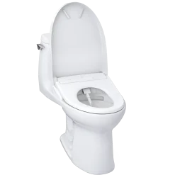 TOTO WASHLET+ UltraMax II 1G One-Piece Elongated 1.0 GPF Toilet and WASHLET+ S7A Contemporary Bidet Seat, Cotton White, Vitreous China|Plastic, MW6044736CUFG#01