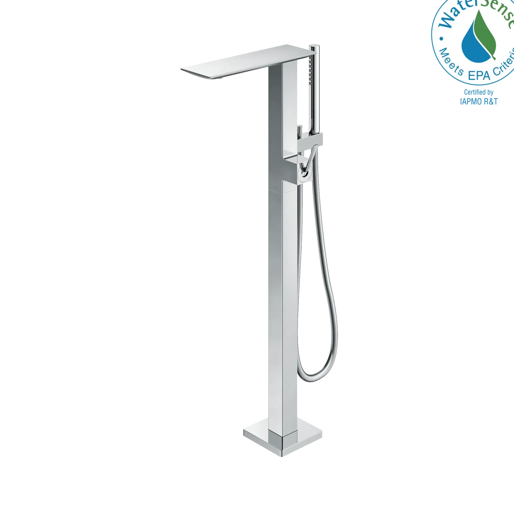 TOTO ZL Single-Handle Freestanding Tub Filler Faucet with 1.75 GPM Handshower, Polished Chrome, Brass, TBP02303U#CP