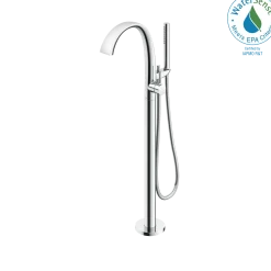 TOTO ZN Single-Handle Freestanding Tub Filler Faucet with 1.75 GPM Handshower, Polished Chrome, Brass, TBP01301U#CP