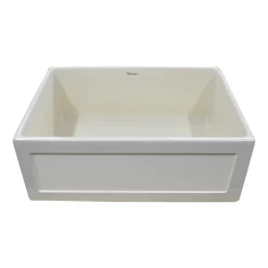 Whitehaus 27" Fireclay Farmhouse Apron Sink Sink, Biscuit, WHPLCON2719