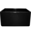 Whitehaus 20" Fireclay Farmhouse Apron Sink, Reversible, Black, WHFLPLN2018