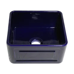 Whitehaus 20" Fireclay Farmhouse Sink, Reversible, Blue, WHFLRPL2018