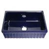 Whitehaus 30" Fireclay Farmhouse Apron Sink, Blue, Reversible, WHQ330