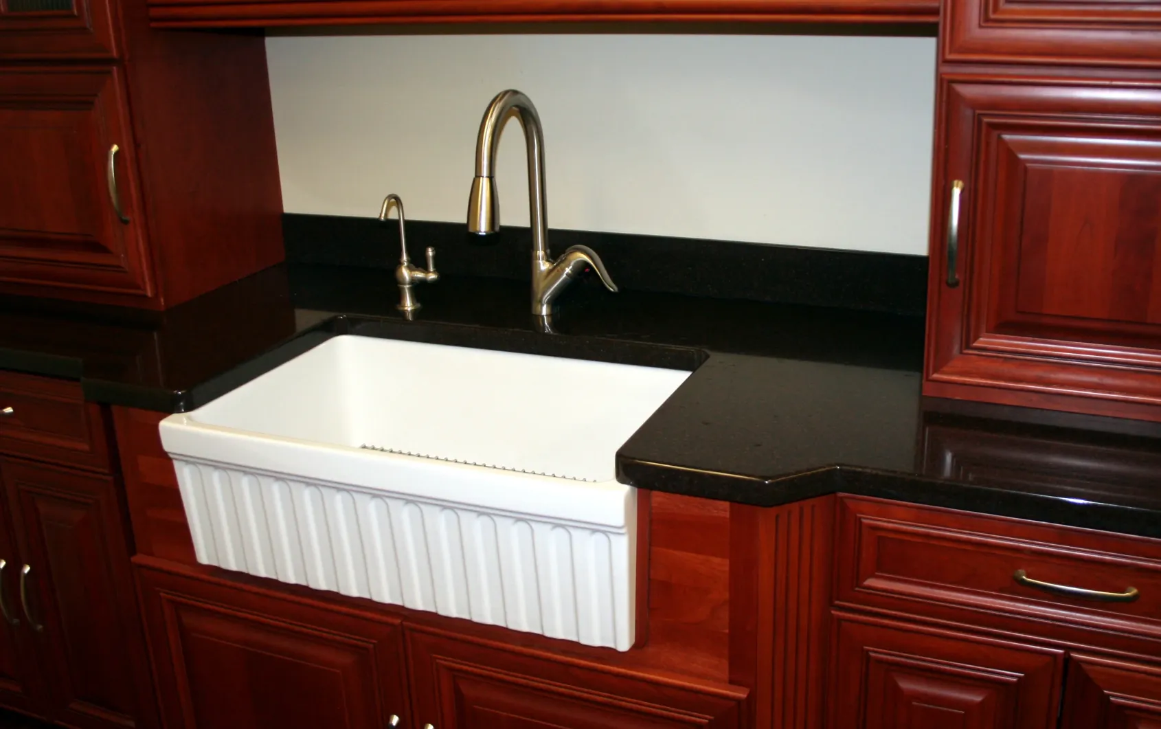 Whitehaus 30" Fireclay Farmhouse Apron Sink, White, Reversible, WHQ330