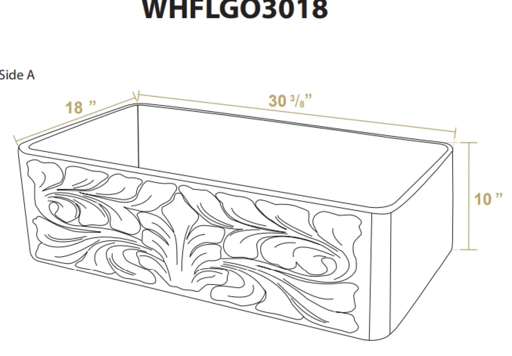 Whitehaus 30" Fireclay Farmhouse Sink, Single Bowl, Black, WHFLGO3018