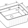 Whitehaus 20" Fireclay Farmhouse Sink, Biscuit, WHFLRPL2018