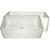 Whitehaus 30" Fireclay Single Bowl Farmhouse Apron Sink, Reversible, Biscuit, WHFLCON3018