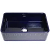 Whitehaus 30" Fireclay Single Bowl Farmhouse Apron, Reversible, Blue, WHFLATN3018