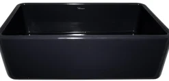 Whitehaus 36" Fireclay Single Bowl Farmhouse Apron Sink, Black, WH3618