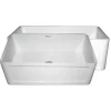 Whitehaus 30" Fireclay Single Bowl Farmhouse Apron Sink, Reversible, White, WHFLCON3018